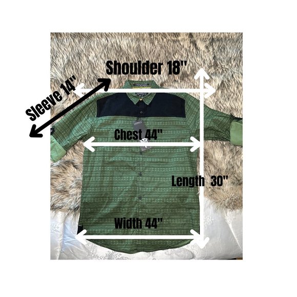 Mens Tranquility Mayhem Green Black Suede Shirt Quarter Sleeve Button Top Med - Picture 2 of 7